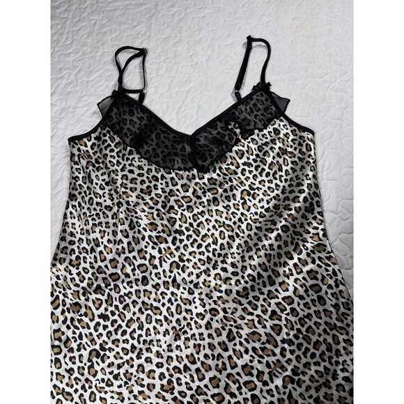 Tesoro leopard animal print lace slip intimates lingerie sleepwear size small - Picture 2 of 7